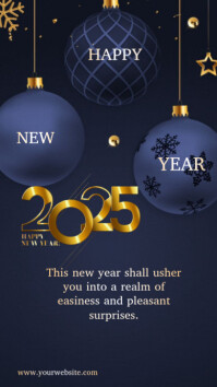 Purple Maximalist Premium Happy New Year Design And Template  Digital Display (9:16)