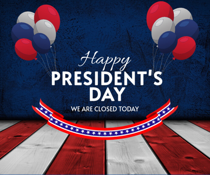 Purple Maximalist President's Day Closure Announcement  Medium Rectangle Średni prostokąt template
