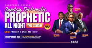 Purple Maximalist Prophetic Church Diplomatic Service Creative Template Facebook Event Cover Facebook-gebeurtenisomslag