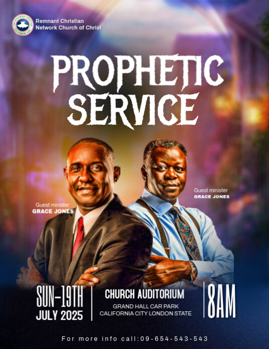 Copy of Purple Maximalist Prophetic Service Promotion Template Flyer ...