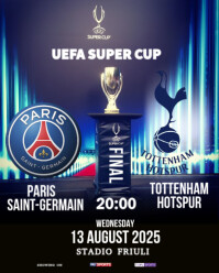 Purple Maximalist Psg Vs Tottenham 2025 Final Super Cup  Instagram Portrait template