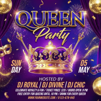 Lilla Queen Party Celebration Square Template