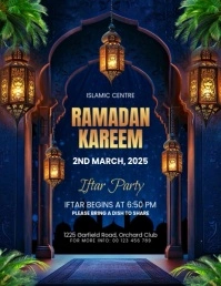 Purple Maximalist Ramadan Kareem Video Flyer (us Letter) template