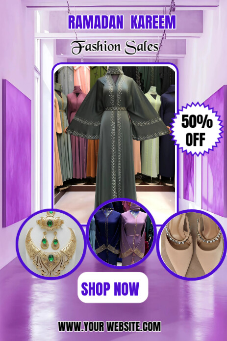 Purple Maximalist Ramadan Sale Offer Pinterest Graphic Pinterest-afbeelding template