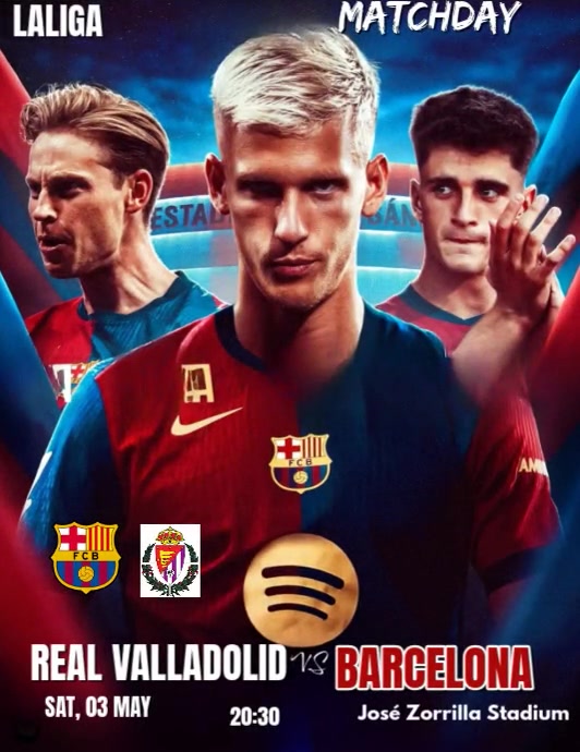 Purple Maximalist Real Valladolid Vs Barcelona Matchday  Flyer (us Letter) template