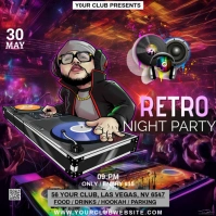 Purple Maximalist Retro Party Instagram Post template