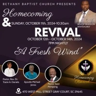 Purple Maximalist Revival & Homecoming Instag Instagram Post template