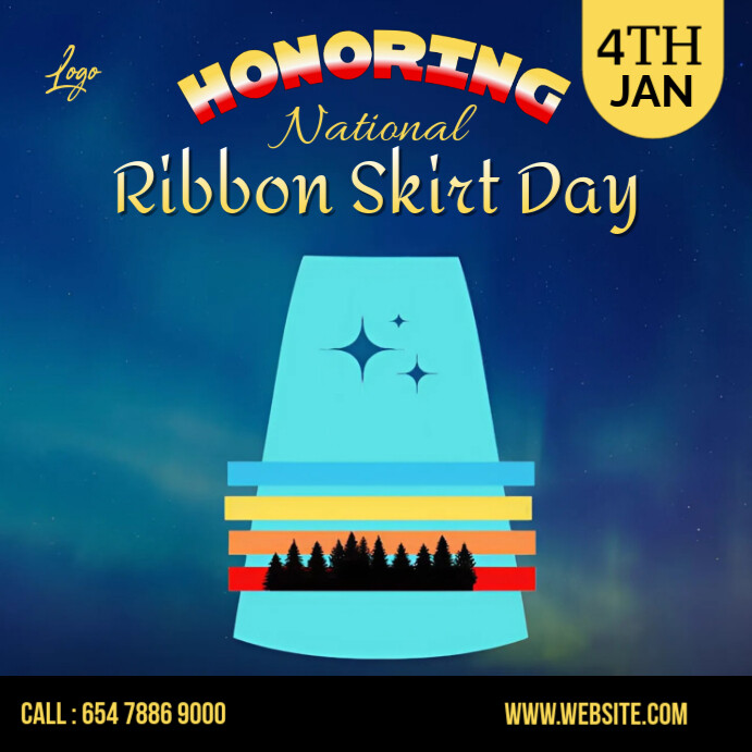 Purple Maximalist Ribbon Skirt Day Instagram Post Template | PosterMyWall