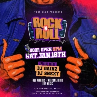 Purple Maximalist Rock & Roll Night Paty Instagram Post template