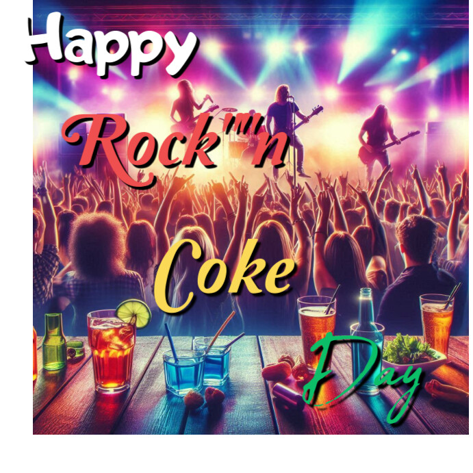 Purple Maximalist Rock Coke Day Instagram Post Template | PosterMyWall