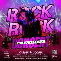 Purple Maximalist Rock Concert Music Festival Instagram Post template