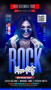 Purple Maximalist Rock Music Party Instagram Story template