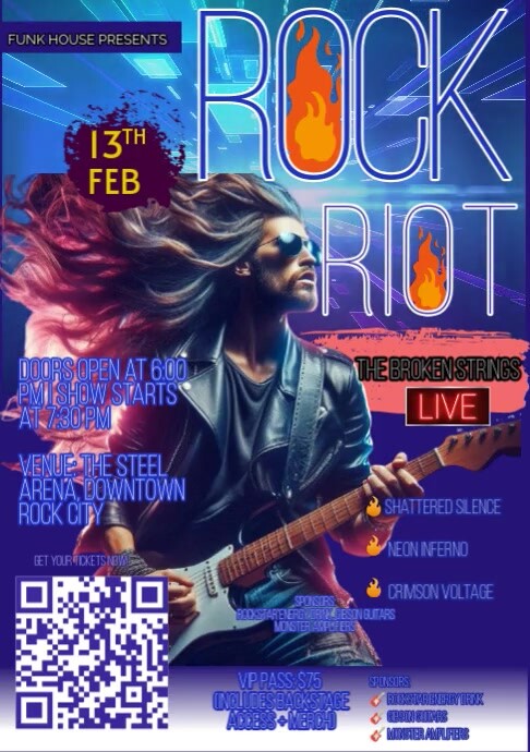 Copy of Purple Maximalist Rock Riot A4 | PosterMyWall