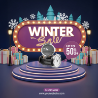 Purple Maximalist Rwinter Sale Instagram Post Wpis na Instagrama template