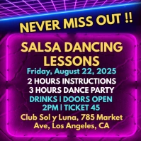 Purple Maximalist Salsa Dancing Lessons Instagram Post template