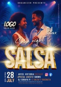 Morado Salsa Night Event A4 Template