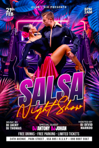 Morado Salsa Night Show Poster Template