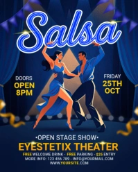 Purple Maximalist Salsa Night Performance Instagram Portrait template