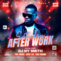 Purple Maximalist Saturday Night Club Party Instagram Post template