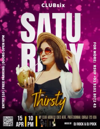 Purple Maximalist Saturday Night  Flyer (us Letter) template