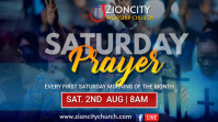 Purple Maximalist Saturday Prayer Service  Twitter Post template
