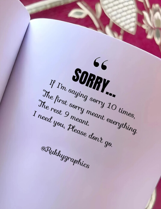 Purple Maximalist Saying Sorry Flyer (us Letter) template