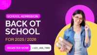 Purple Maximalist School Admission Poster Tem Blog overskrift template