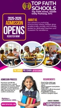 Purple Maximalist School Flyer Design  Digital Display (9:16) template