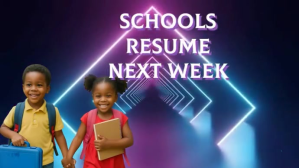紫色 School Resumption Announcement Digital Display Template