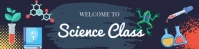 Purple Maximalist Science Class  Google Classroom Banner template