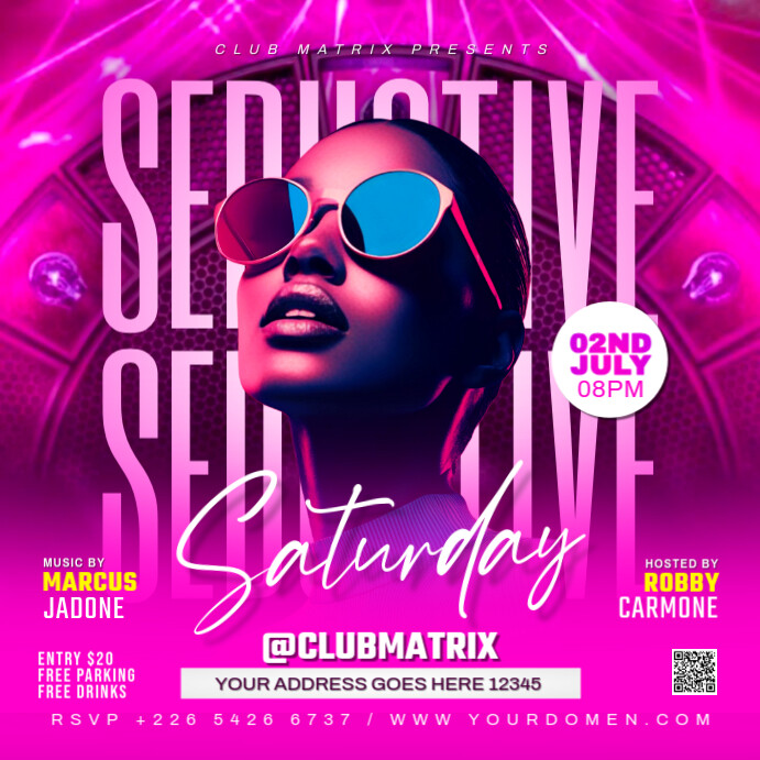 Purple Maximalist Seductive Saturday  Square (1:1) template
