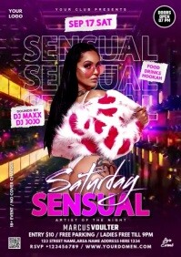 Purple Maximalist Sensual Saturday  A4 template