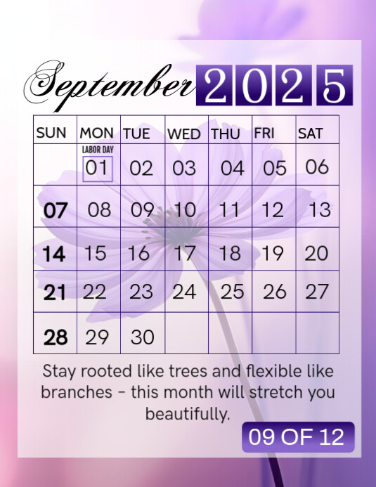 Purple Maximalist September 2025 Flyer (us Letter) template