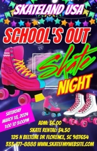 Purple Maximalist  Skate Night Flyer Tabloid template