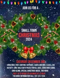 Purple Maximalist Small Town Christmas Flyer (us Letter) Iflaya (Incwadi ye-US) template