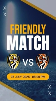 Purple Maximalist Soccer Football Friendly Match Instagram Story template