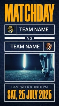 Purple Maximalist Soccer Football Matchday Instagram Story template