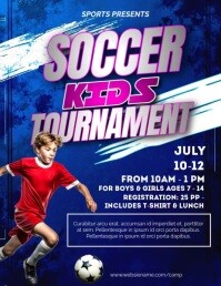Purple Maximalist Soccer Kids Tournament Flyer Flyer (us Letter) template