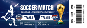 Purple Maximalist Soccer Match Ticket Twitter Banner Twitter-Kopfzeile template