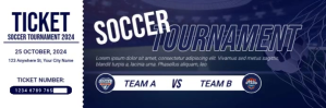 Purple Maximalist Soccer Tournament Ticket Twitter Banner template