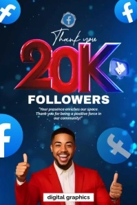 Purple Maximalist Social Media Followers Appreciation – Video Flyer/poster Template Poster