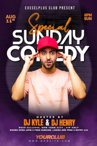 Purple Maximalist Special Sunday Comedy Night  Banner 4' × 6' template