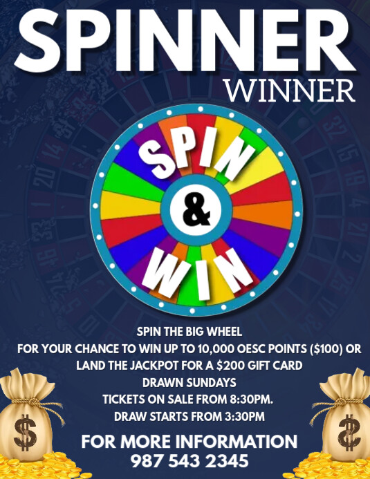Purple Maximalist Spin To Win Flyers Flyer (us Letter) template
