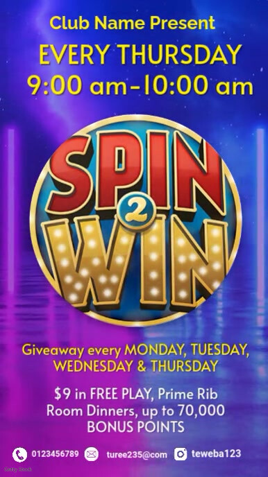 Purple Maximalist Spin To Win Flyers Instagram Story template