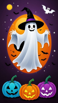 Purple Maximalist Spooky Pumpkin Spectacle  Instagram Story template