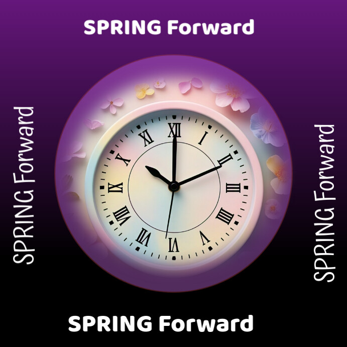 Copy of Purple Maximalist Spring Forward Instagram Post | PosterMyWall