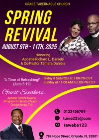 Purple Maximalist Spring Revival Flyer A4 template