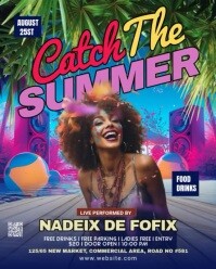 Purple Maximalist Summer Party Instagram Portrait template