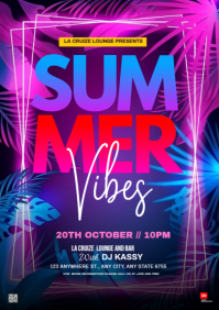 Purple Maximalist Summer Vibes A4 template