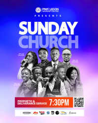 Purple Maximalist Sunday Church Service  Instagram Portrait template